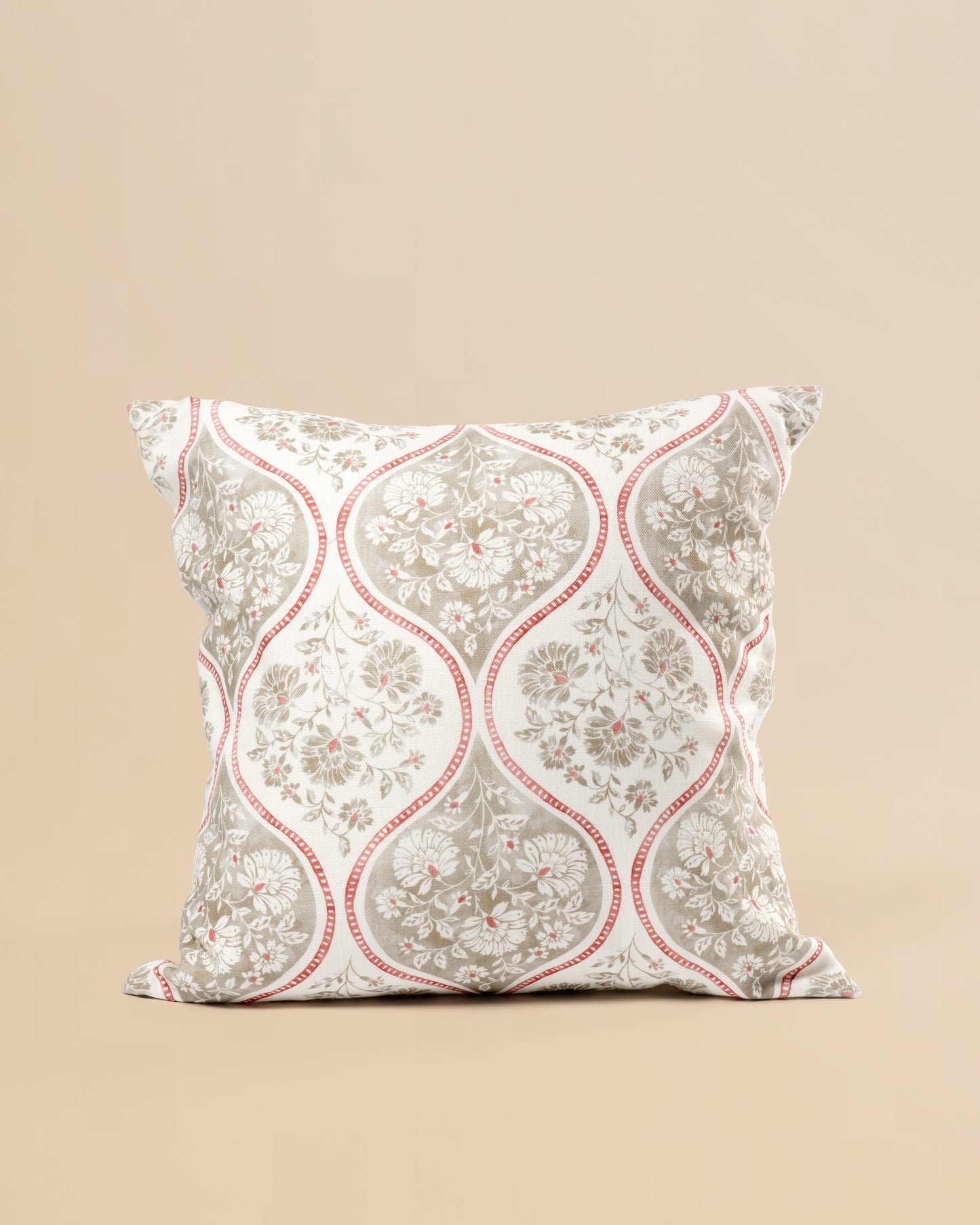 Jaipur-Style Ogee Lattice Cushion - Verse Apple 603