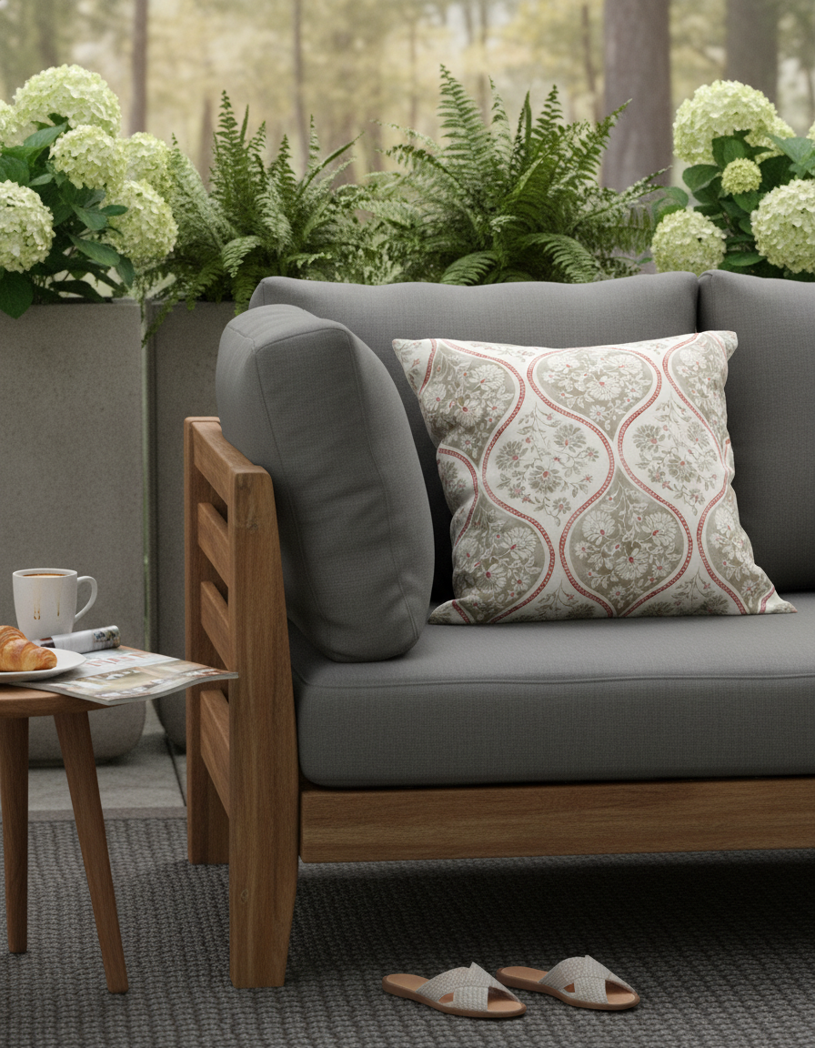 Jaipur-Style Ogee Lattice Cushion - Verse Apple 603