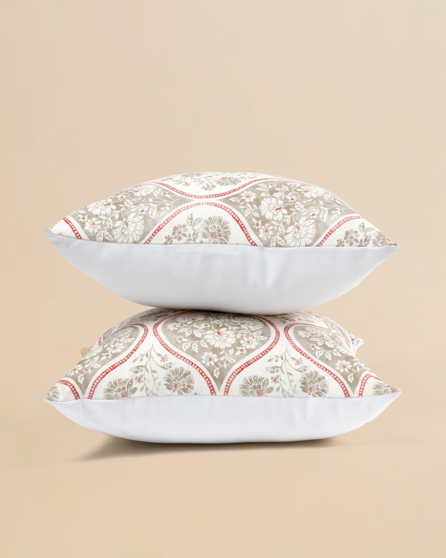 Jaipur-Style Ogee Lattice Cushion - Verse Apple 603