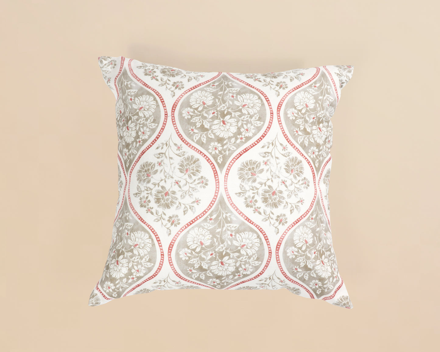 Jaipur-Style Ogee Lattice Cushion - Verse Apple 603