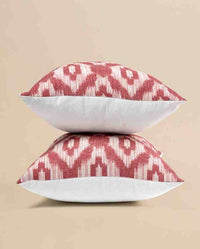 Ikat-Style Geometric Cushion - Potter 4100 Cherry 304
