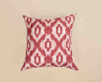 Ikat-Style Geometric Cushion - Potter 4100 Cherry 304