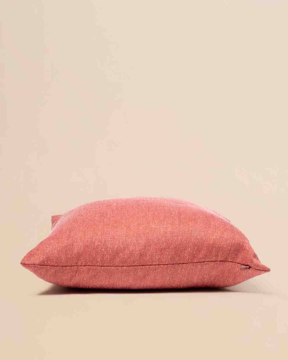 Terracotta–Coral Textured Cushion - Ontario 101