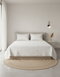 Satin Fleur 100% Premium Cotton Embroidery Bed Cover Set