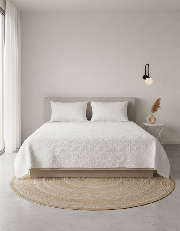 Satin Fleur 100% Premium Cotton Embroidery Bed Cover Set