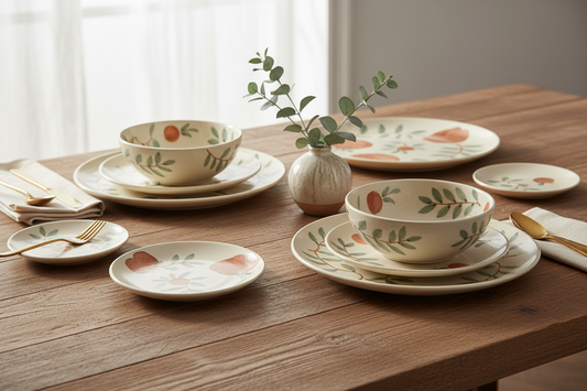 Crafted by master artisans, the MaiahHome Ceramic Dinner Set combines artistry and function.

Each piece features subtle hand-painted detailing inspired by nature — blending classic craftsmanship with modern design.

The 12-piece set includes dinner plates, bowls, and dessert dishes to complete your table with timeless charm.

Key Features:

Hand-painted stoneware ceramic

Microwave and dishwasher safe

Lead-free and eco-friendly

Scratch-resistant glaze

Set of 12 pieces